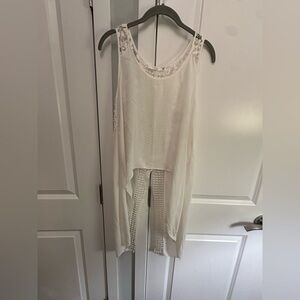 Millau White Top with Lace Accents